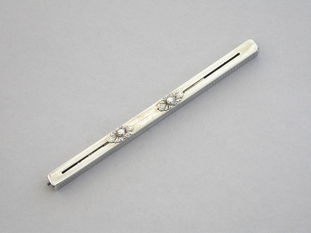 Victorian Silver Sliding Propelling Pencil / Dip Pen & Ruler
