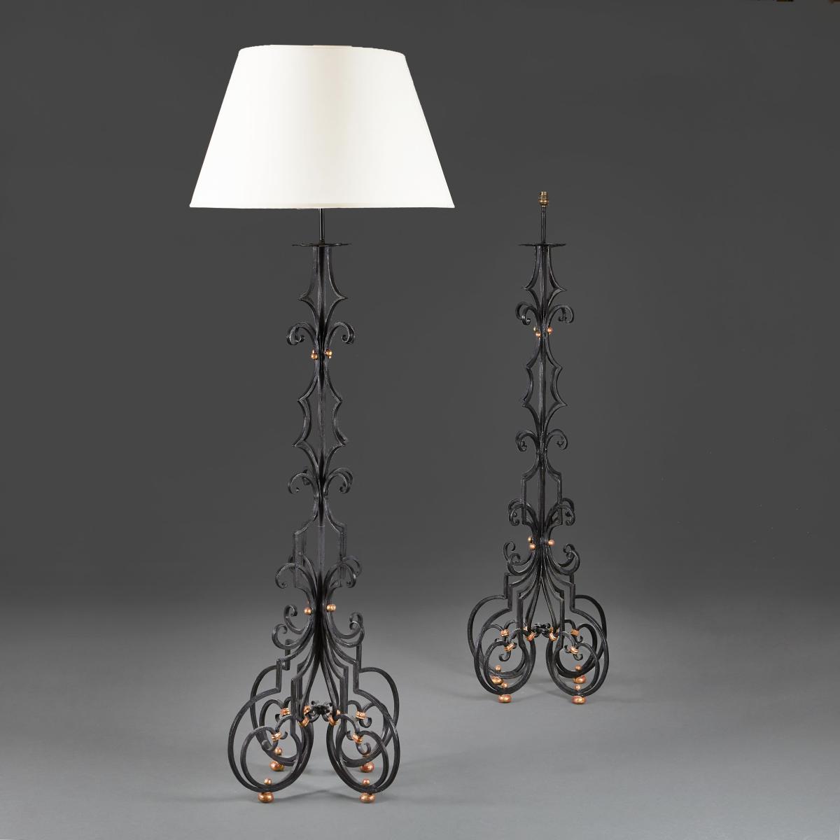 A Pair of Spanish 19th Century Standard Lamps