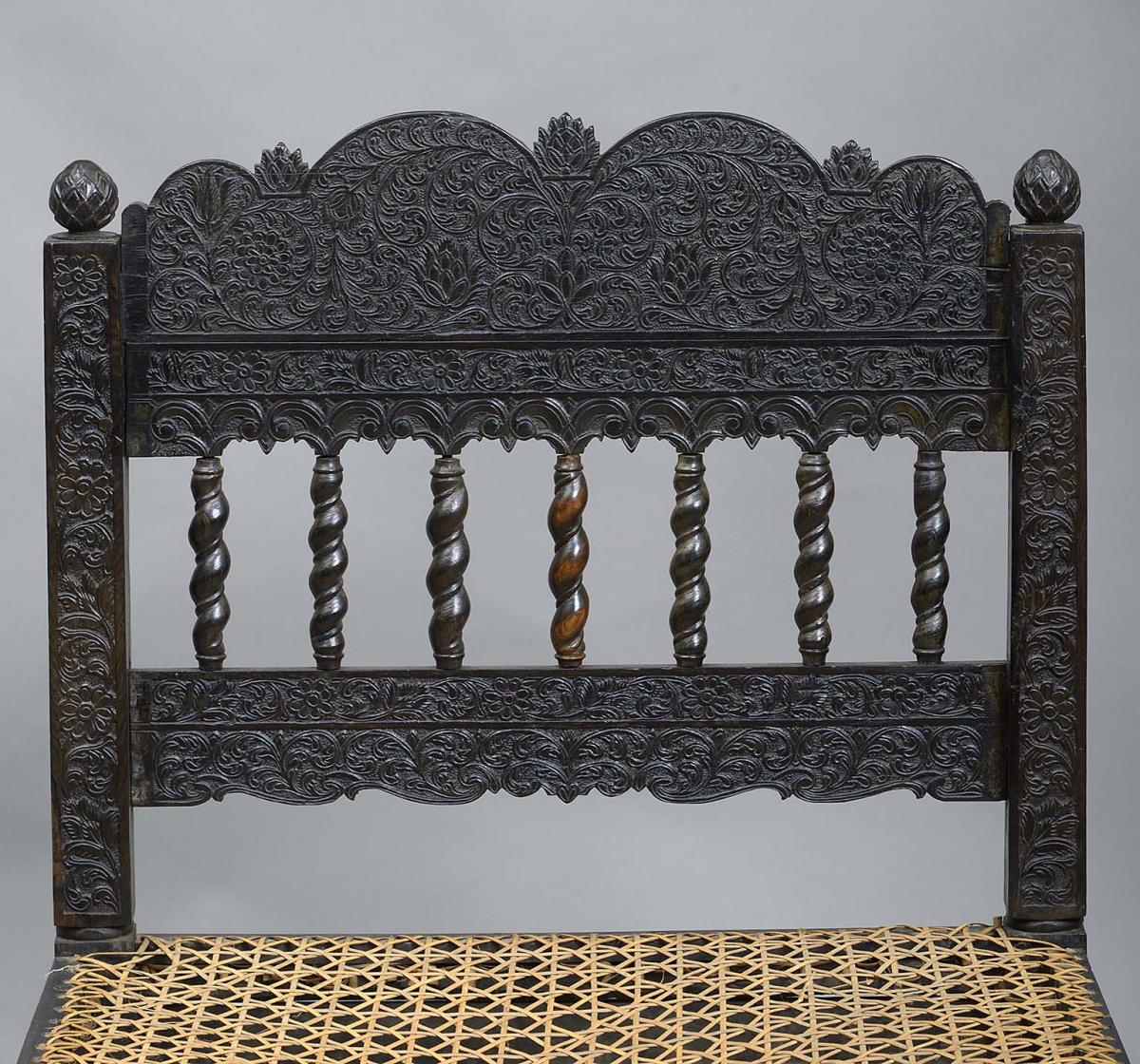 Indo-Portuguese Ebony Chair from the Coromandel Coast