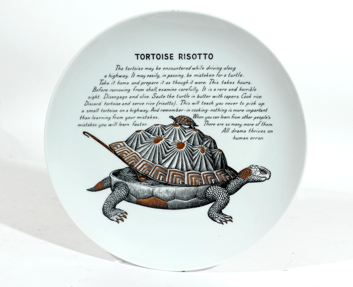 Piero Fornasetti Fleming Joffe Porcelain Plate-Tortoise Risotto