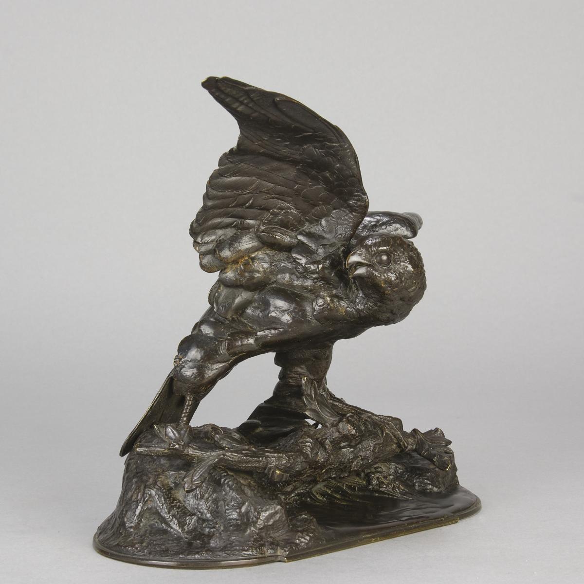 19th Century Animalier Bronze Sculpture entitled "Falcon" by Jules Moigniez