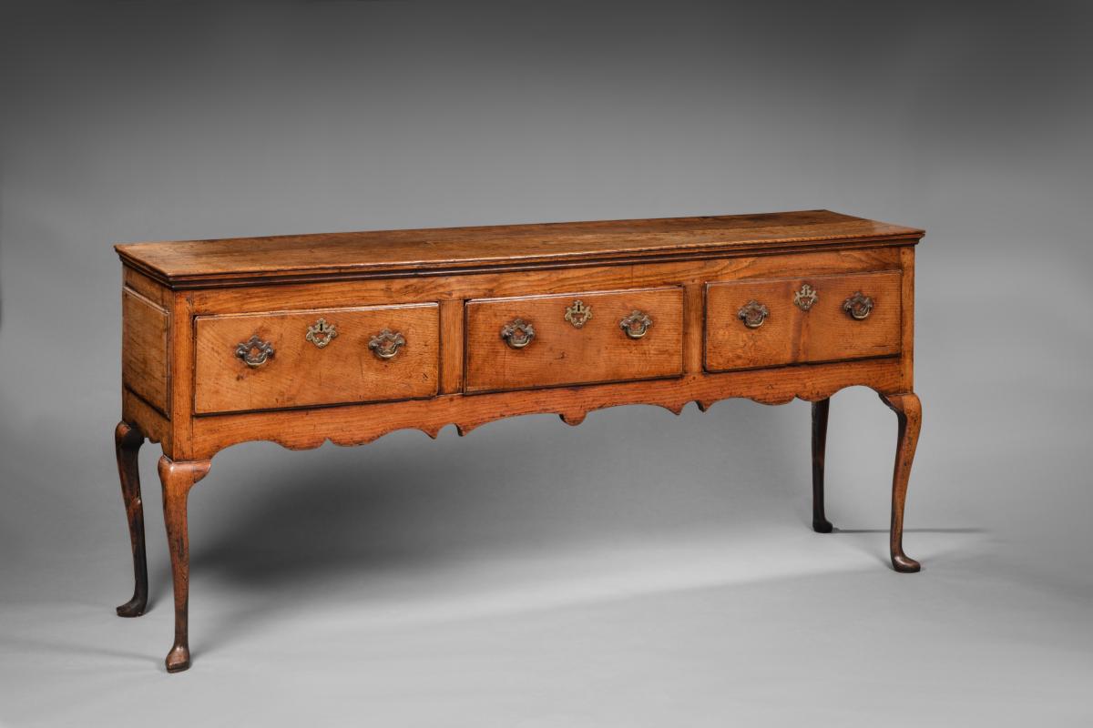 George II cabriole leg oak dresser base