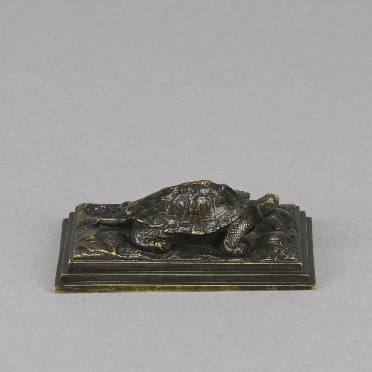 Animalier Mid 19th Century Bronze Study Entitled 'Tortue' by Antoine L Barye 