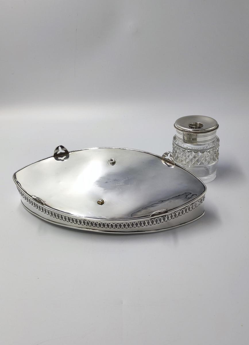 19th Century Silver Ink Well