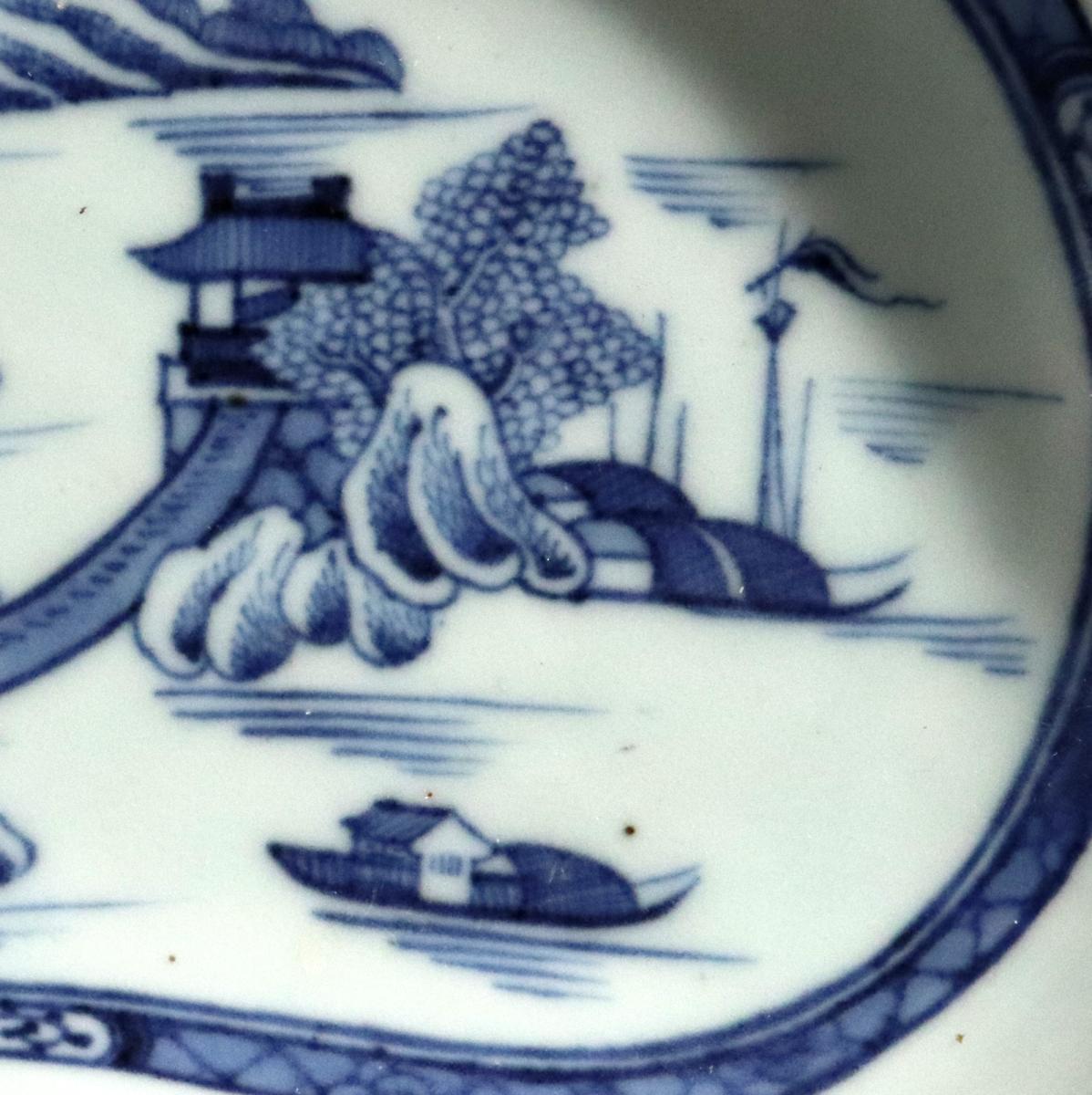 Chinese Export Blue & White Porcelain English-form Dessert Dish, Circa 1780