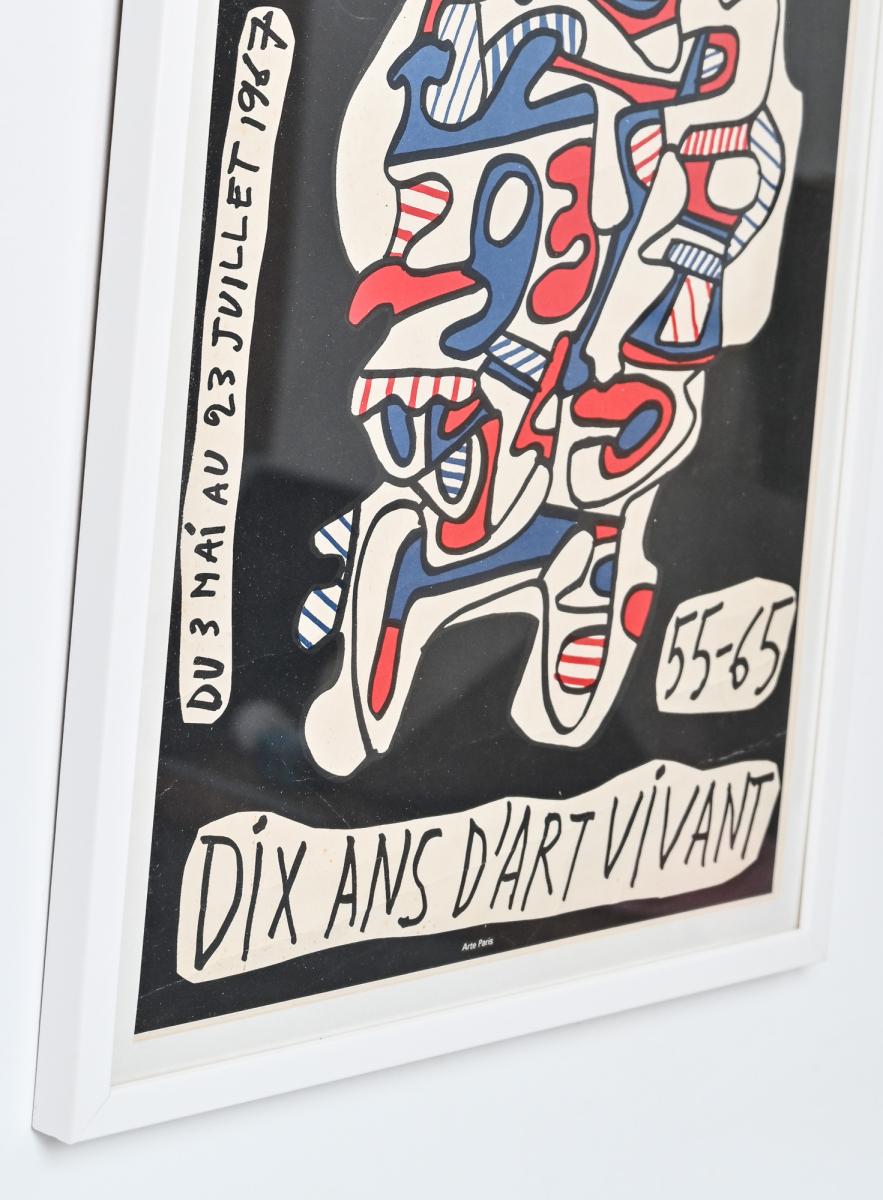 Jean Dubuffet vintage poster “10 ans d’art vivant 55 – 65”