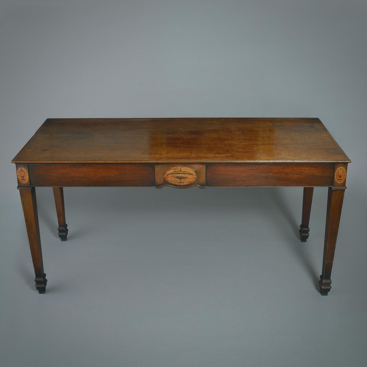 Irish George III Marquetry-Inlaid Mahogany Side Table