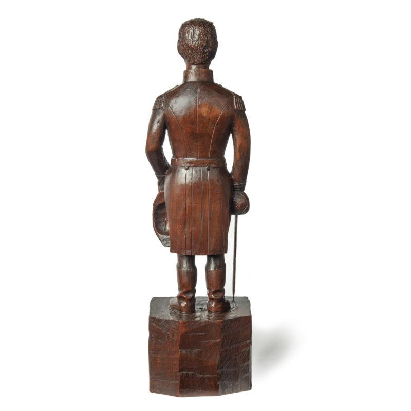 An Anglo-Indian teak carving of Arthur Wellesley, later the Duke of Wellington, circa 1803