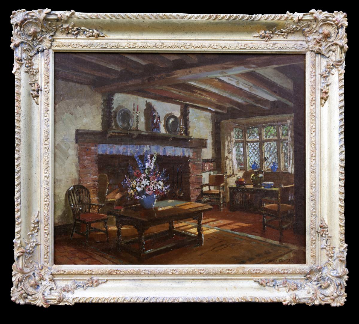 A Cottage Interior by Herbert Davis Richter (1874 - 1955)