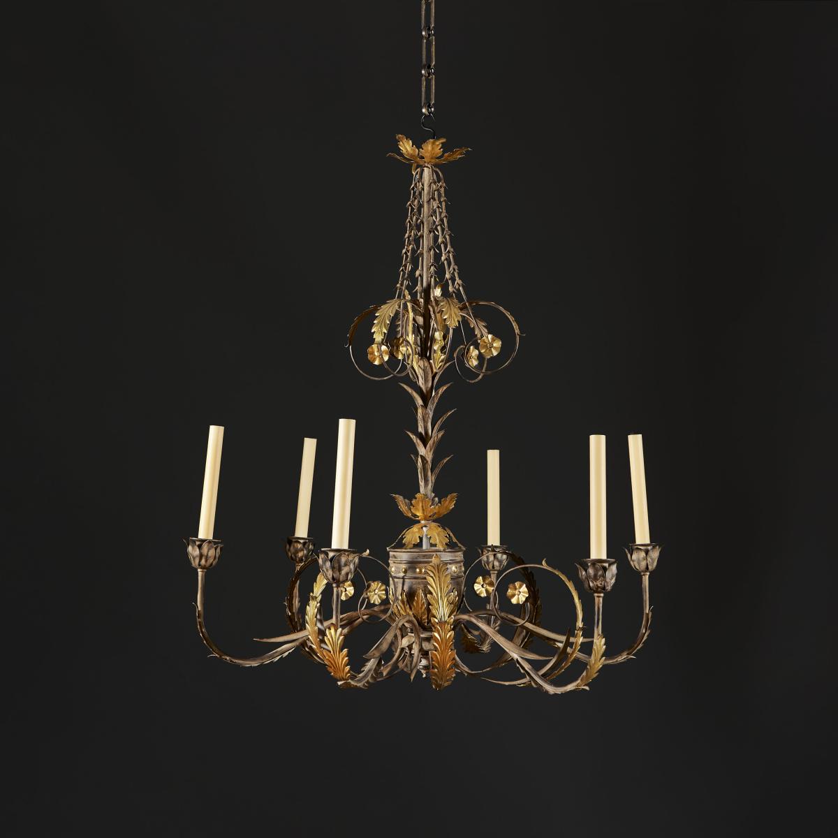 A North Italian Painted Tole Chandelier