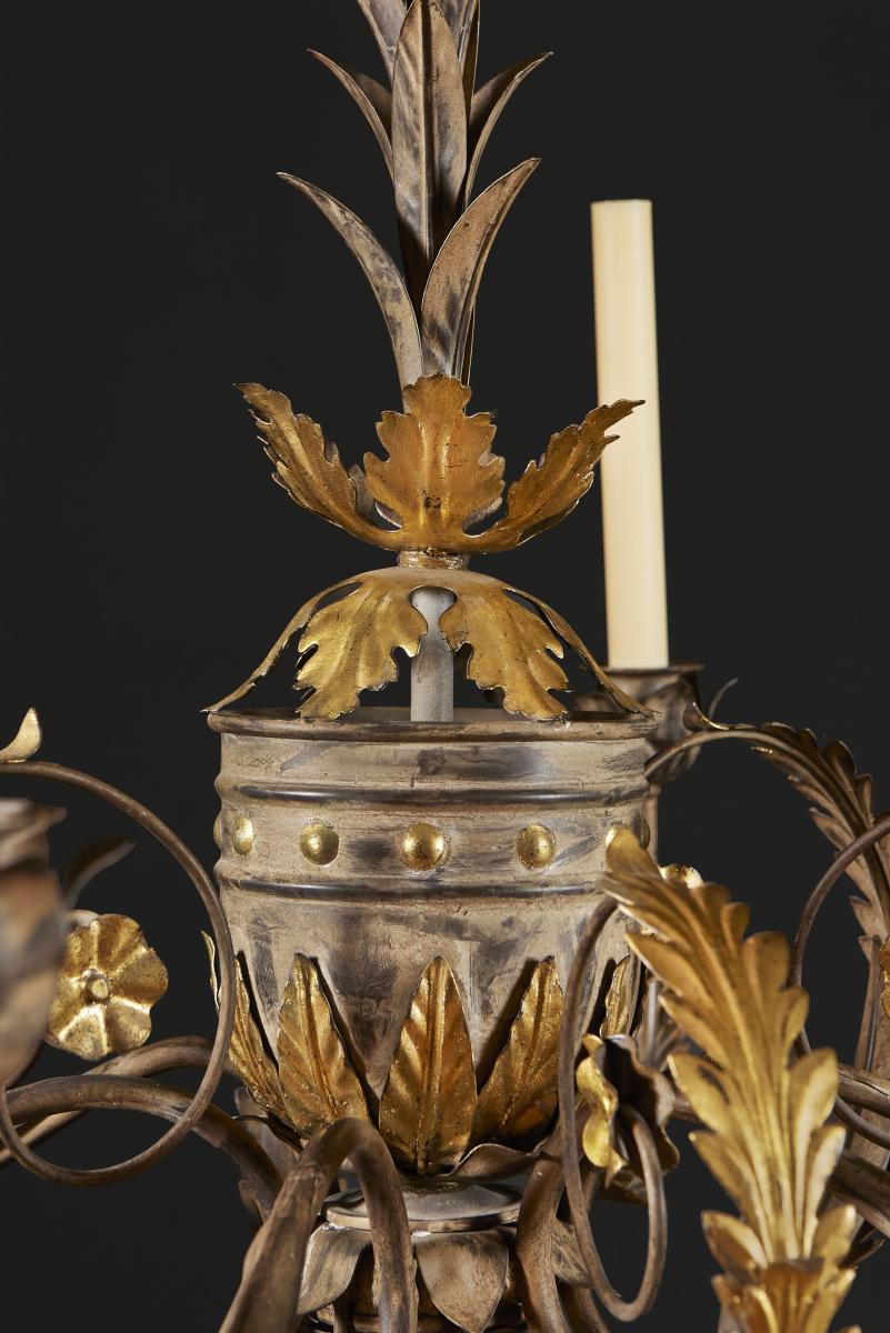 A North Italian Painted Tole Chandelier
