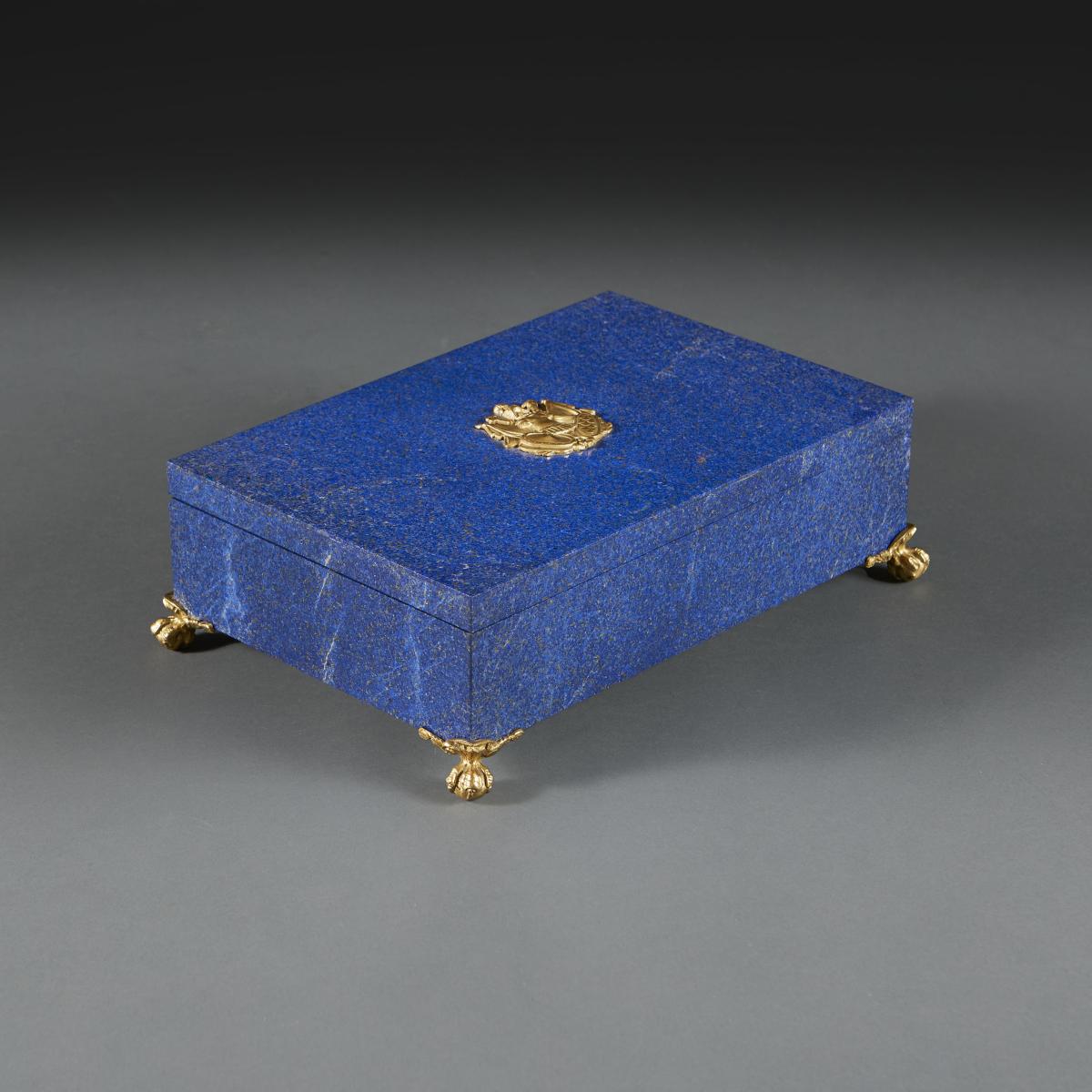 An Art Deco Lapis Lazuli Casket