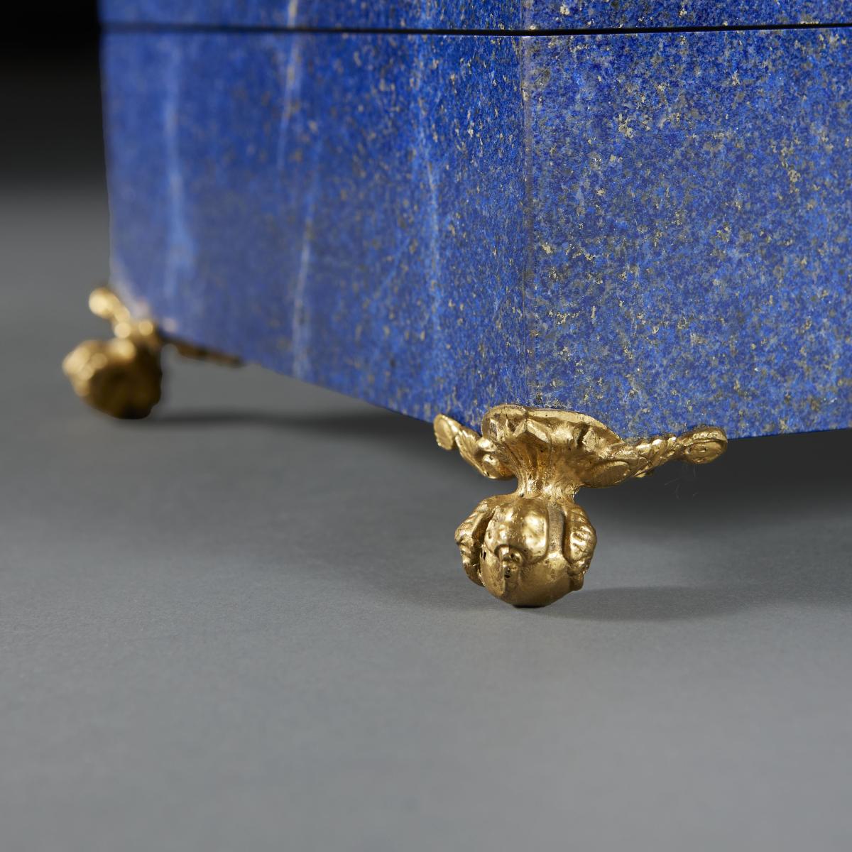 An Art Deco Lapis Lazuli Casket