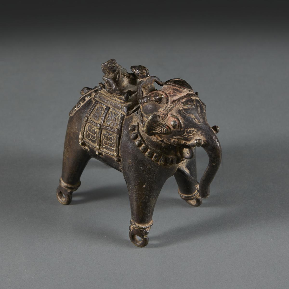 19th Century Bronze Indian Elephant Toy