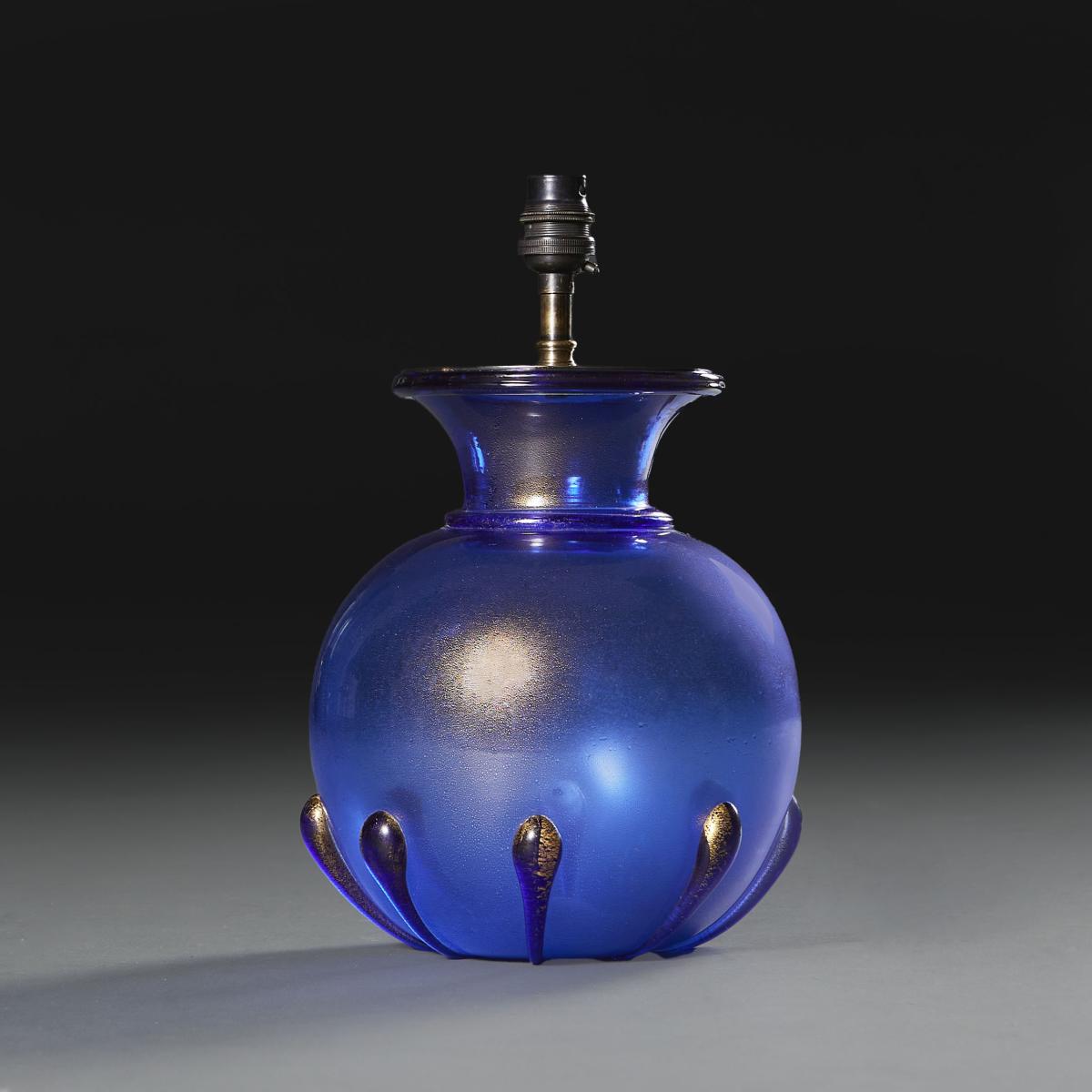 A Blue Murano Glass Lamp