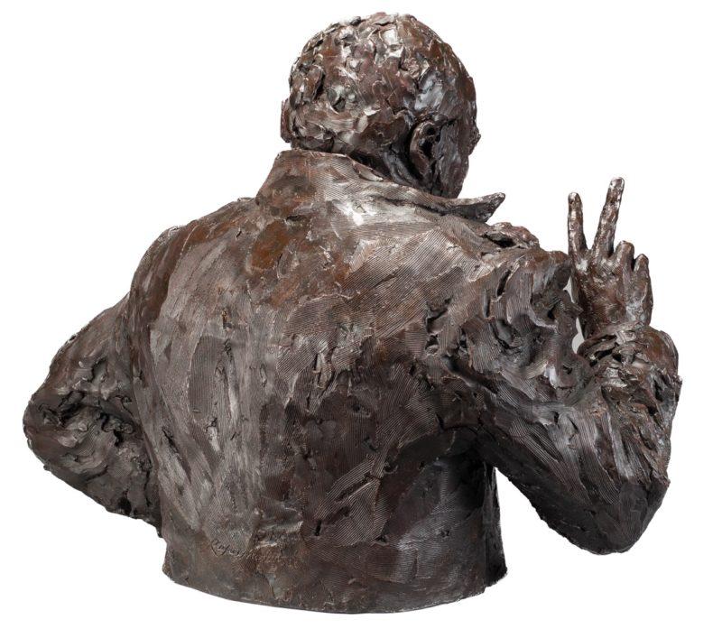 A bronze portrait of Sir Winston Churchill by Rufus Martin, 2023