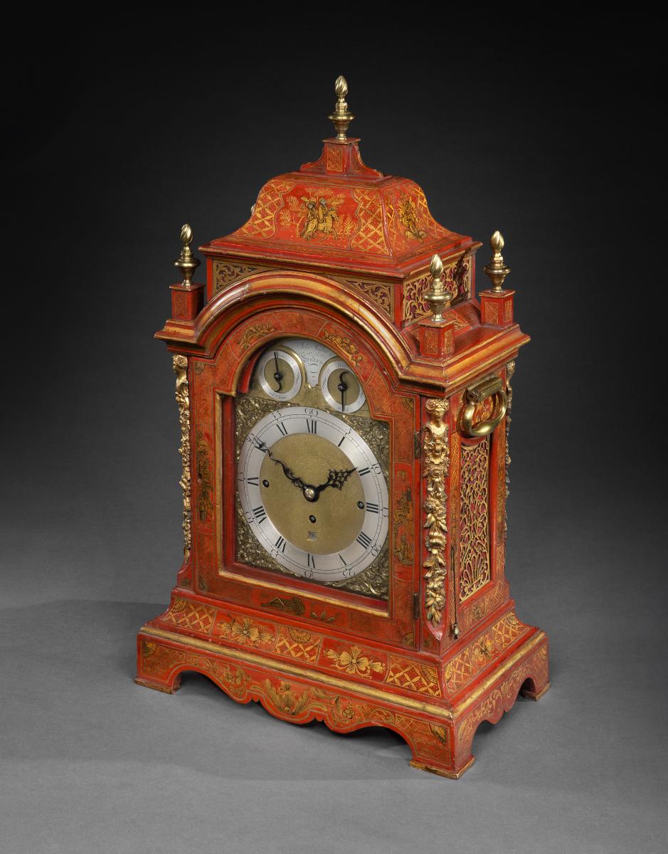 George III Japanned Table Clock