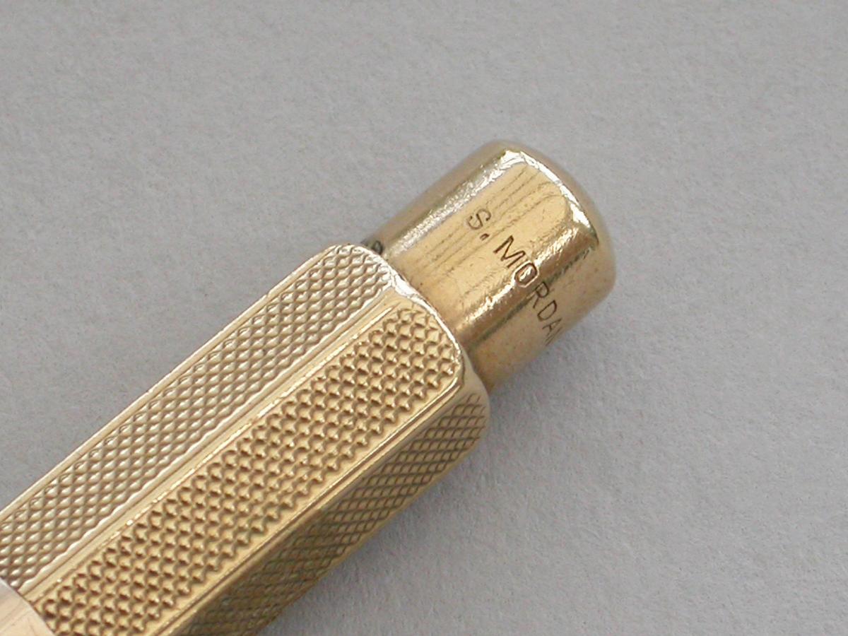 Early 20th Century 9 carat Gold & Enamel Gravity Drop Perpetual Calender Propelling Pencil