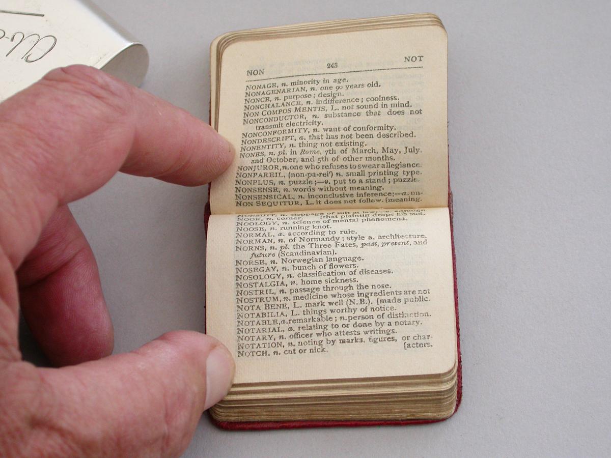 Victorian Silver Cased Bryce's Thumb English Dictionary - 'Abercromby'