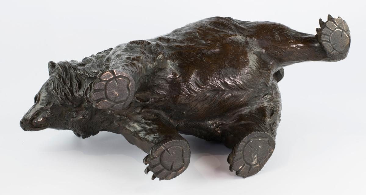 Large Japanese Bronze Bear Okimono – Akasofu Gyokko