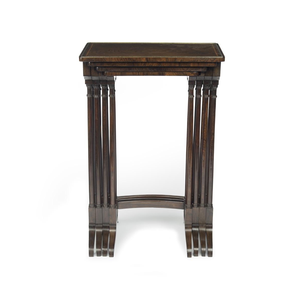Regency rosewood Quartetto tables, attributed to Gillows