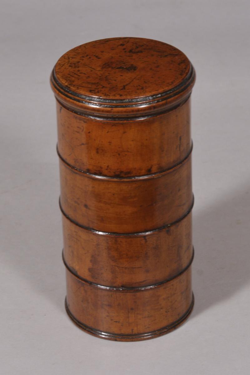 S/5821 Antique Treen 19th Century Sycamore Four Tier Spice Tower