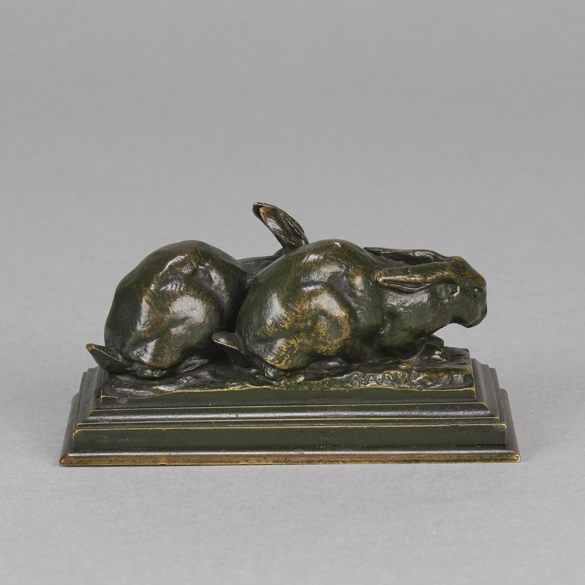 19th Century Animalier Bronze Sculpture "Group de Lapins" by Antoine L Barye