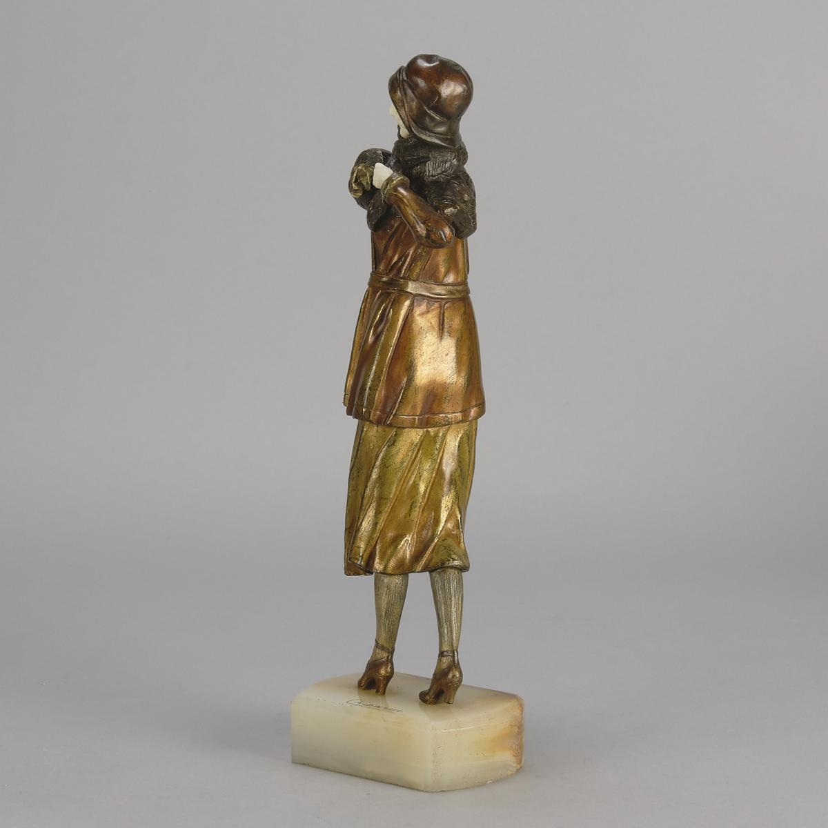 Early 20th Century Art Deco Chryselephantine Sculpture entitled "Elegant Lady" by Demetre Chiparus
