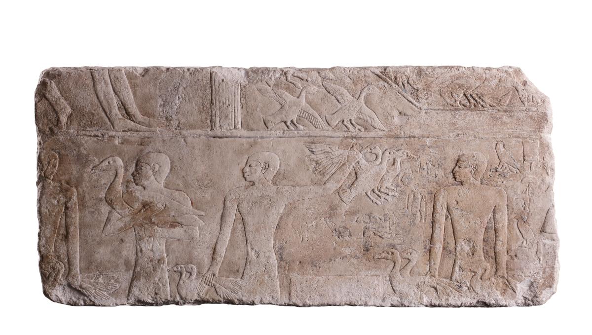 Egyptian Limestone Relief Carved in Shallow Relief