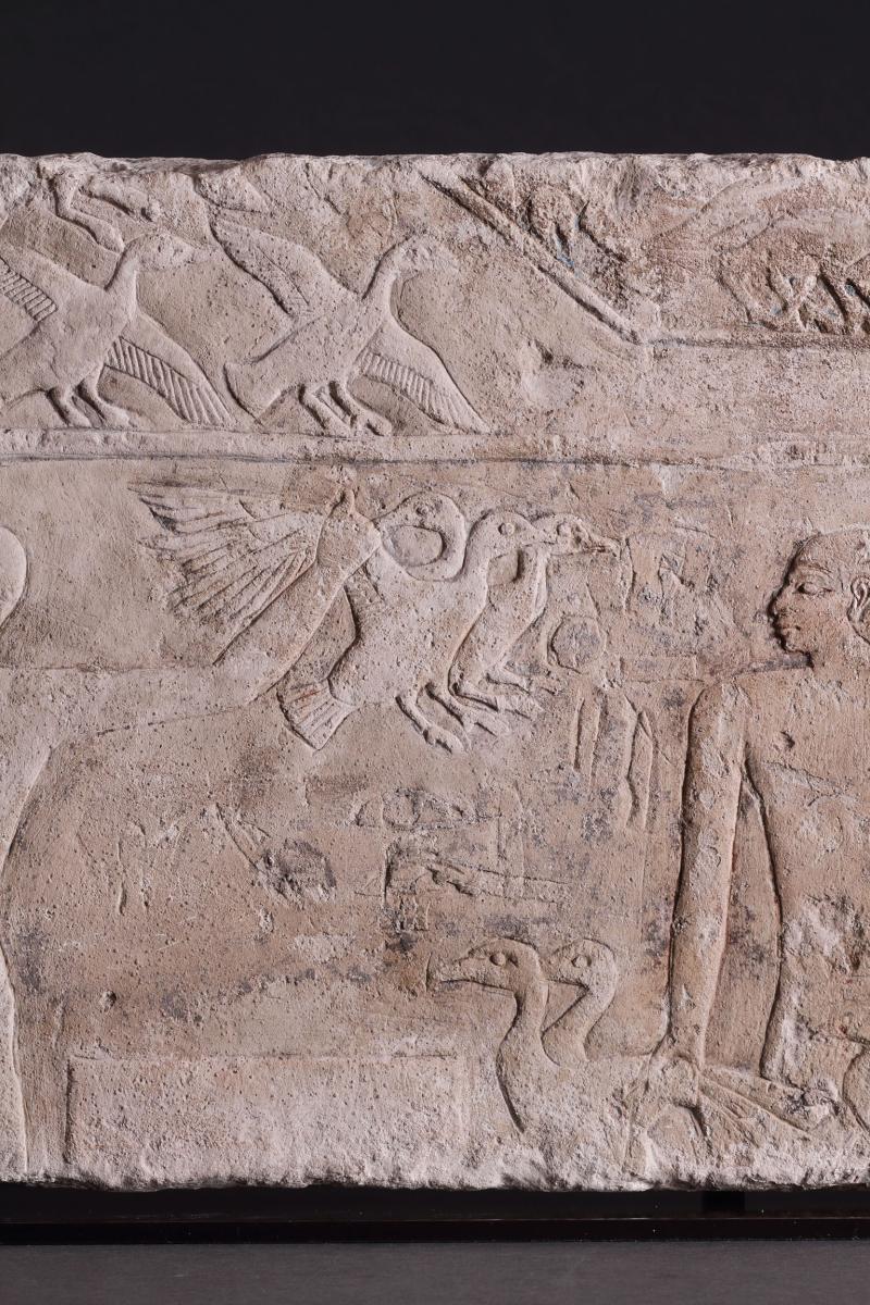 Egyptian Limestone Relief Carved in Shallow Relief