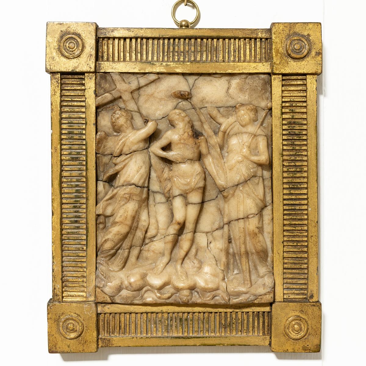 A 16th century alabaster relief-carved panel, Malines (Mechelen), circa 1575