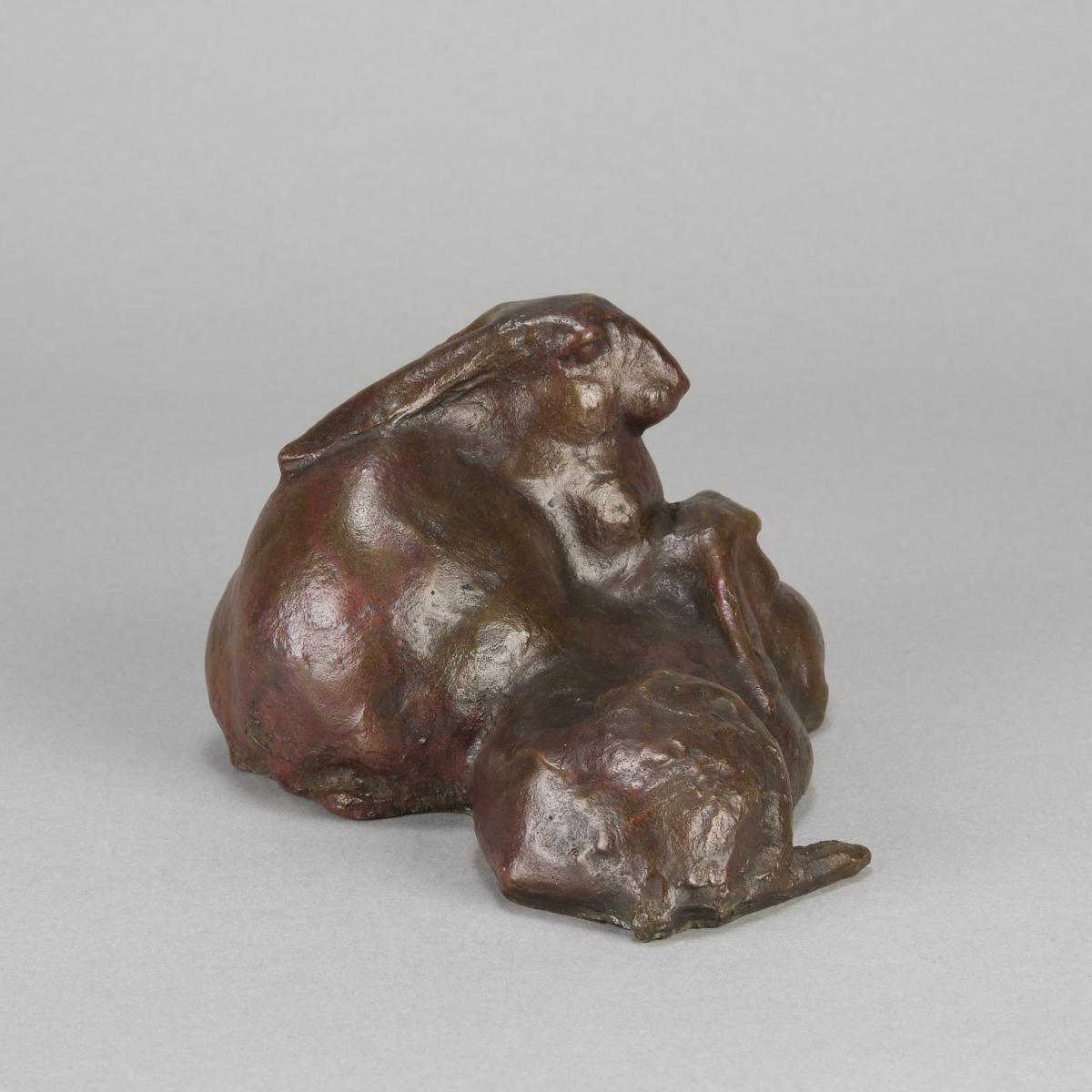 Early 20th Century Asian Bronze Pair of Rabbits