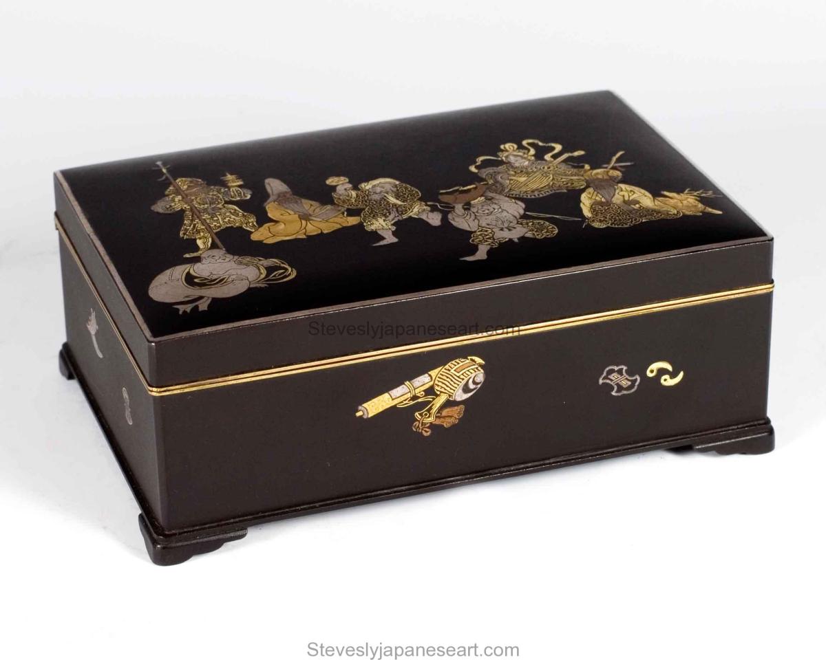 Japanese Komai Style Damascened Iron Box – Lucky Gods