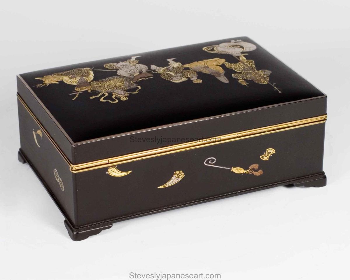 Japanese Komai Style Damascened Iron Box – Lucky Gods