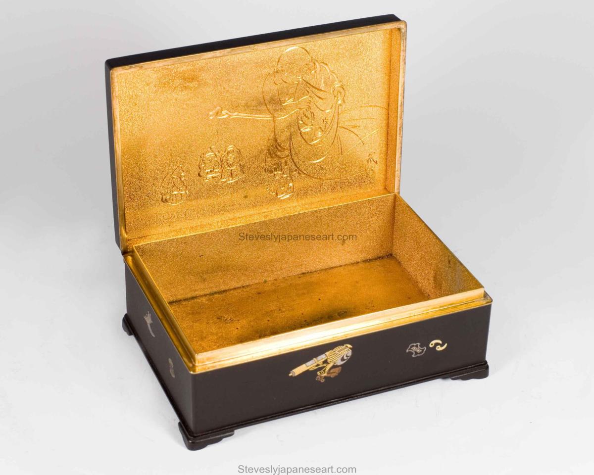 Japanese Komai Style Damascened Iron Box – Lucky Gods