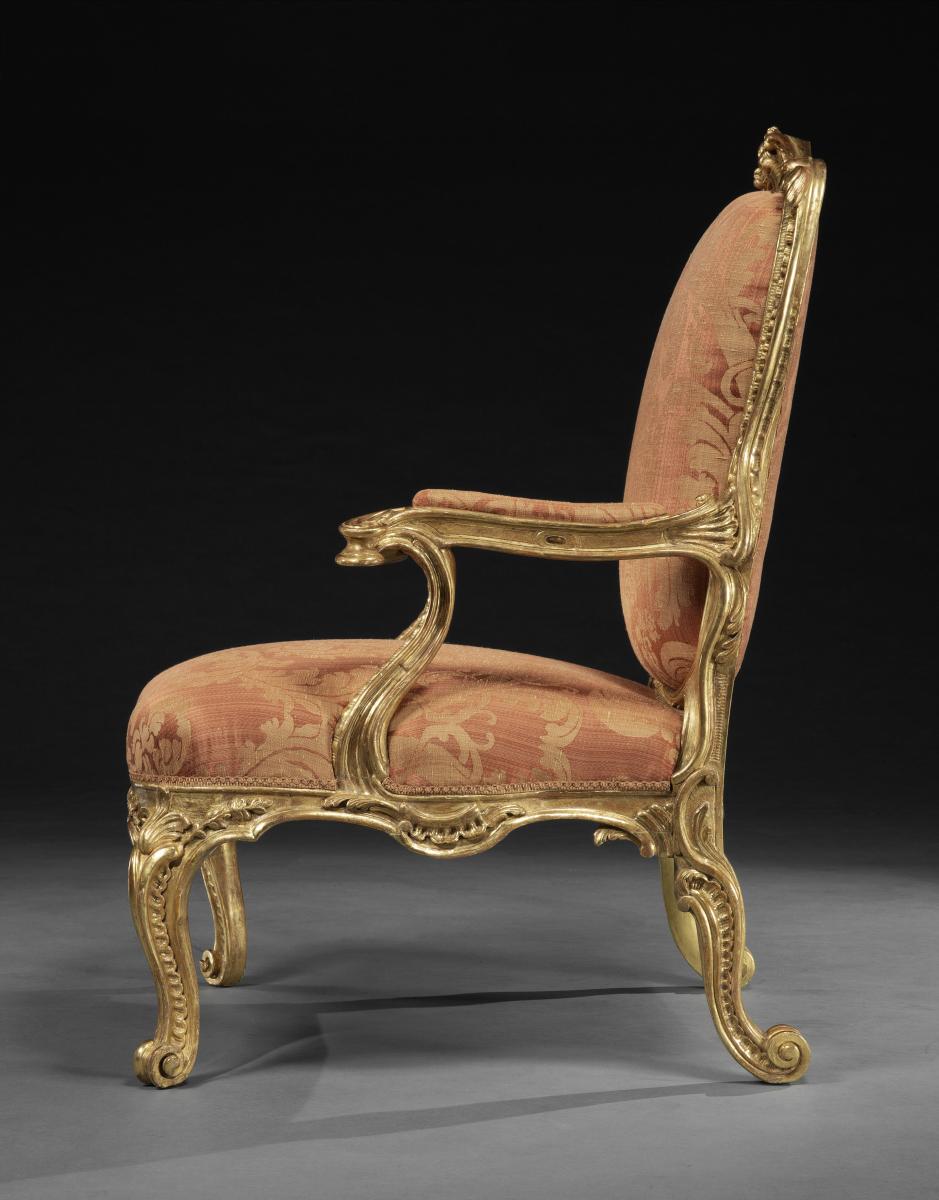 Knowsley Hall Giltwood Armchairs