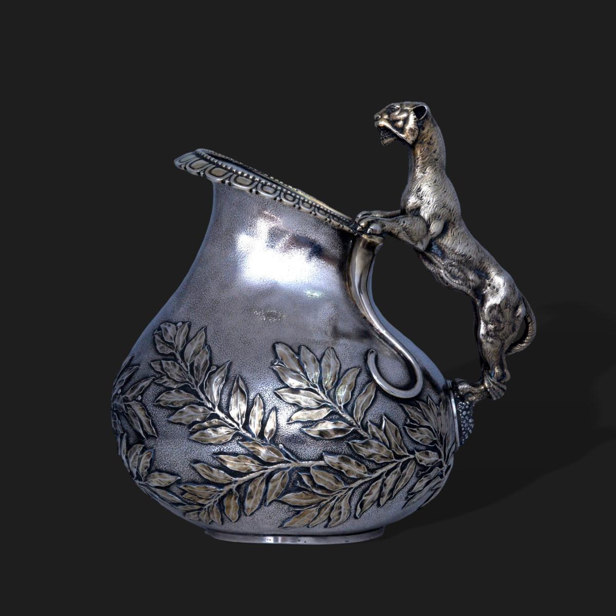 Italian silver askos jug