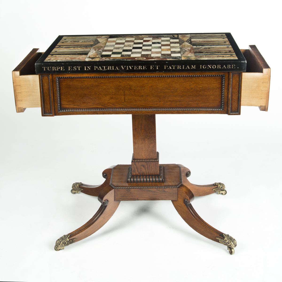 George IV specimen marble backgammon table