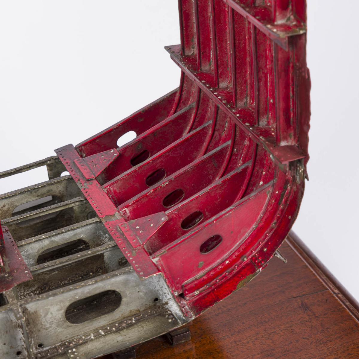 Shipbuilder's model of half a midship section of a steel steamer