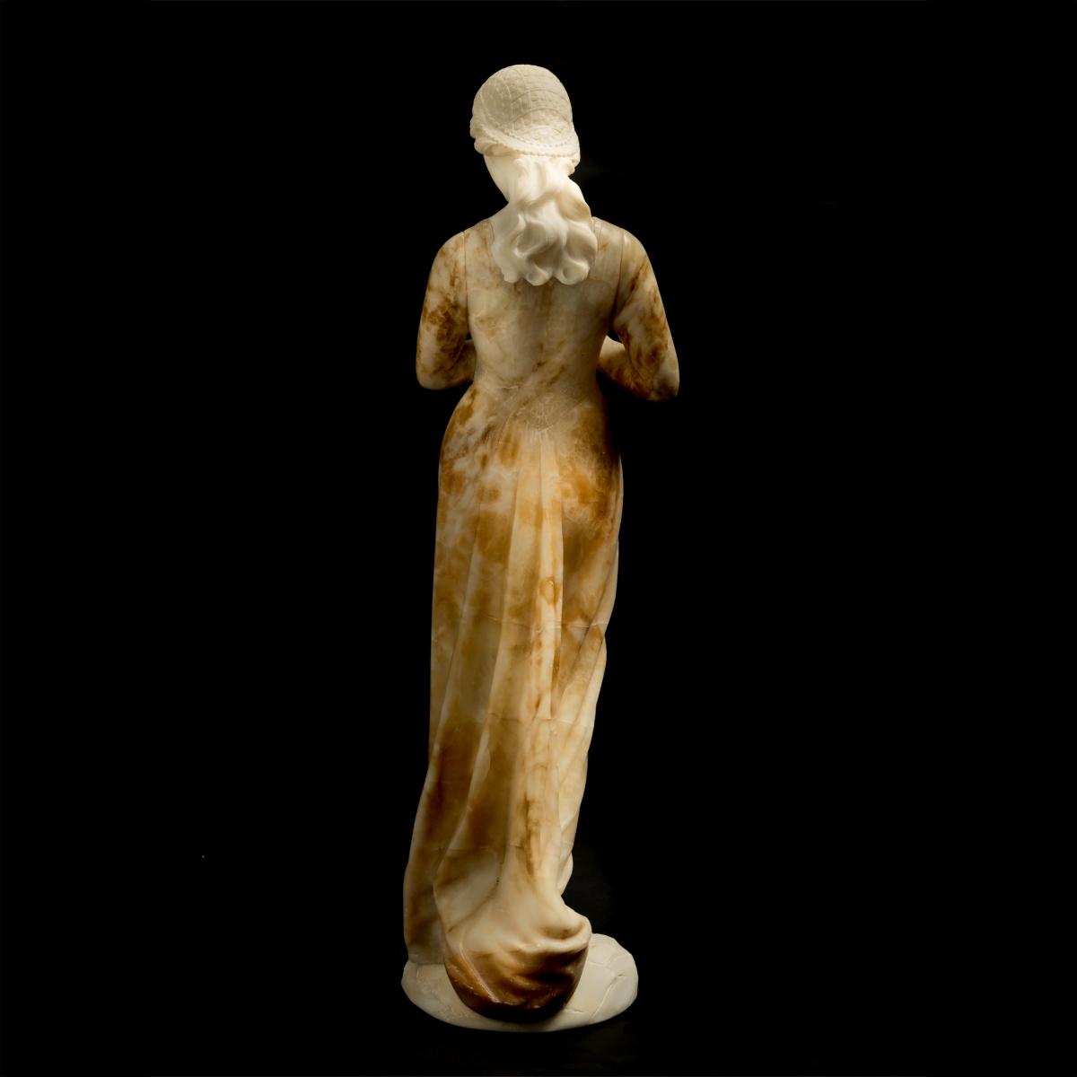 A Carved Alabaster Figure By Emilio Fiaschi of Florence
