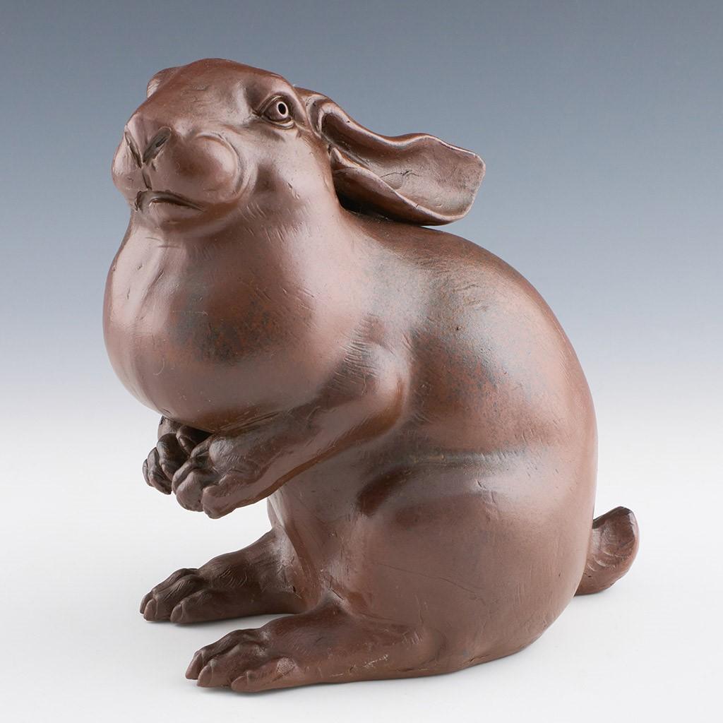 Early 20th Century Animalier Bronze entitled "Seated Rabbit" by Meissen Böttger