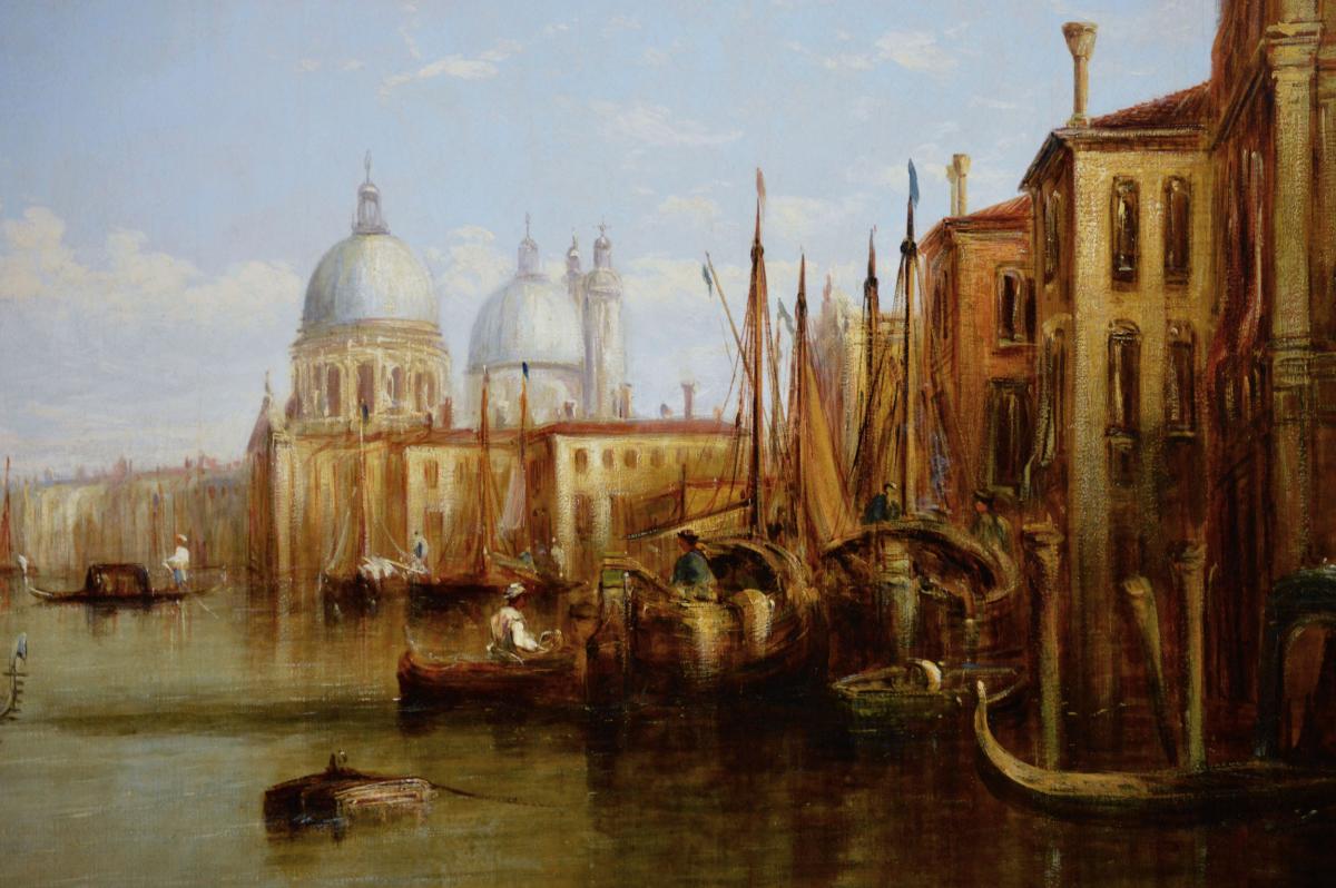 Townscape oil painting of the Grand Canal towards the Dogana, Venice by Francis Moltino
