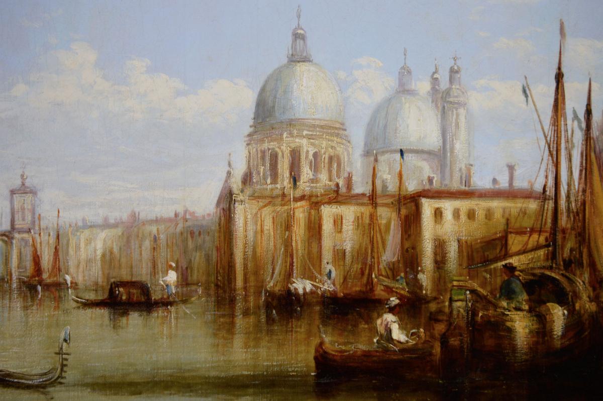 Townscape oil painting of the Grand Canal towards the Dogana, Venice by Francis Moltino