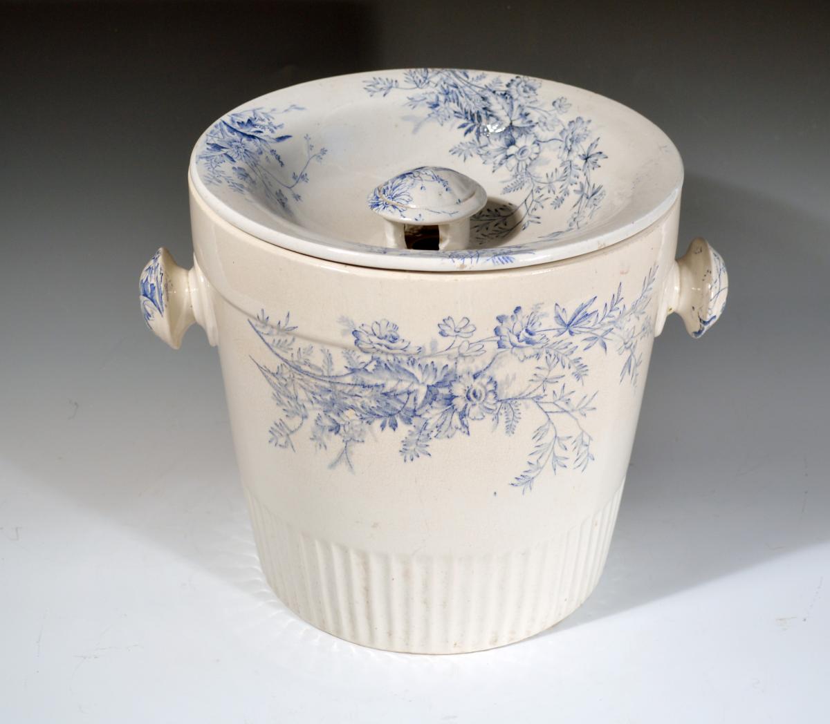Maling Pottery Pail & Cover, Cetem Ware, 1908-30