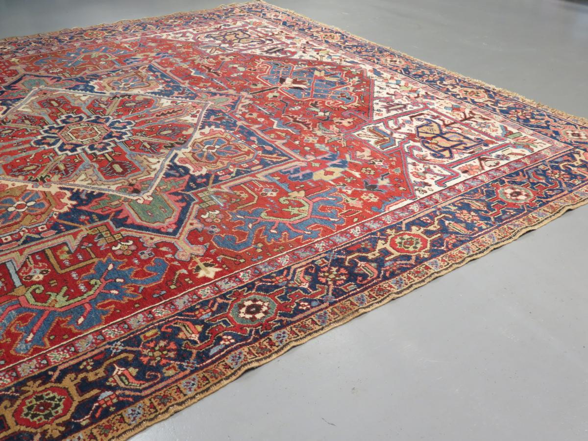 Square Format Antique Heriz Carpet