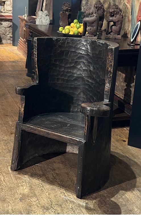 Late 18th Century Oak Dug-Out Chair