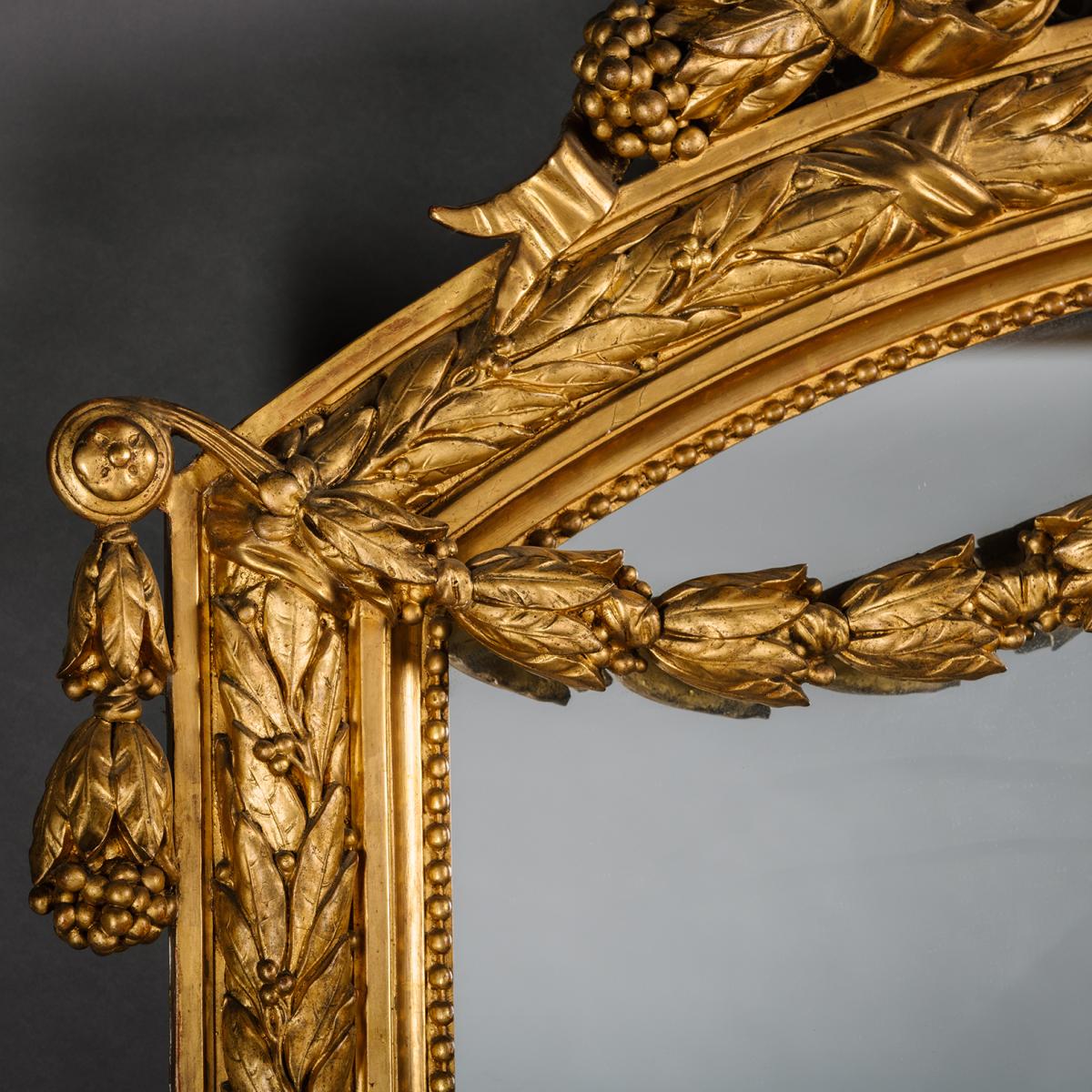 Large Napoleon III Carved Giltwood & Gesso Mirror