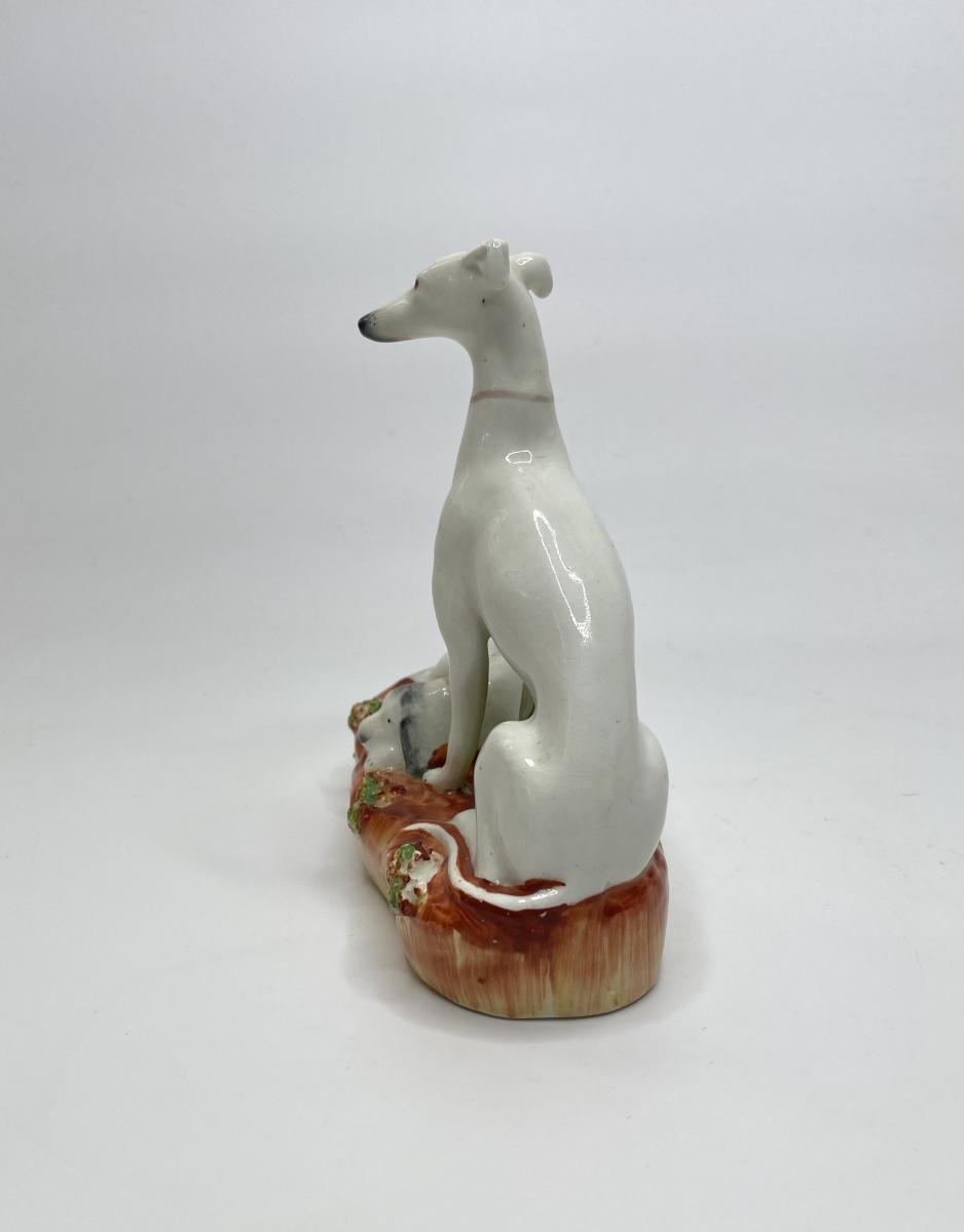 Staffordshire pottery Greyhound and Harrier group, circa 1850