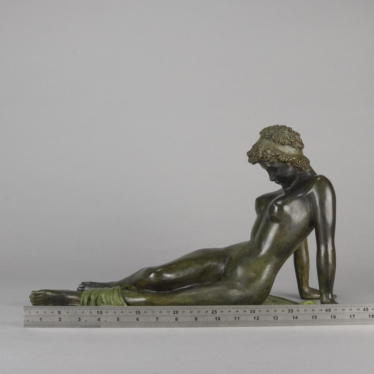 Early 20th Century Italian Bronze entitled "Reclining Woman" Circa 1910