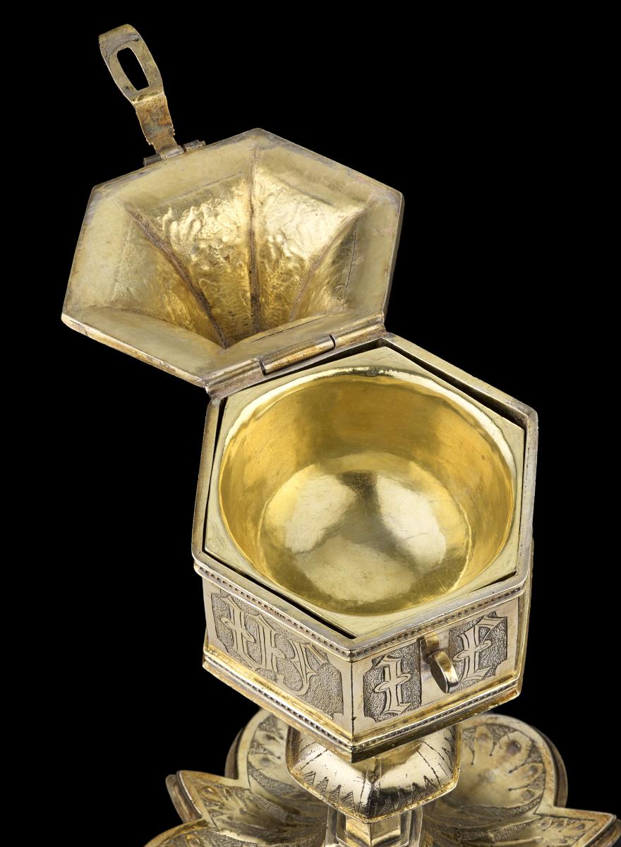 A Silver Gilt Standing Pyx Spanish circa 1480-1500, Unmarked